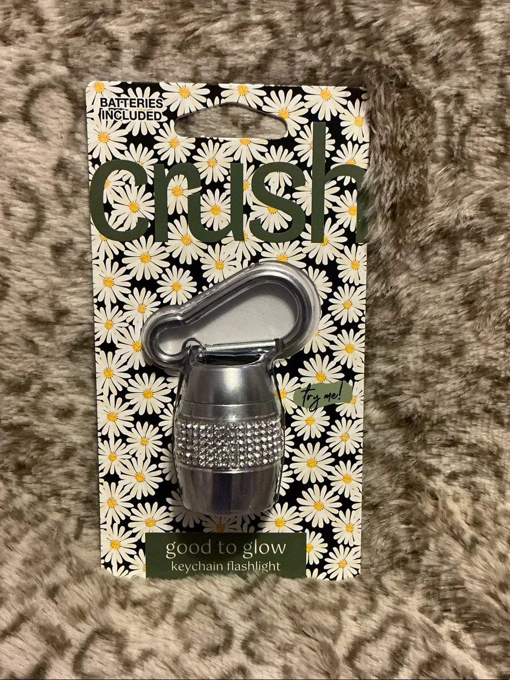 Crush Good to Glow' Keychain Flashlight- Silver